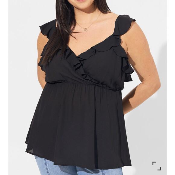 Torrid Peplum Georgette Ruffle Tank Top Size 2/2x NWT - Picture 1 of 8